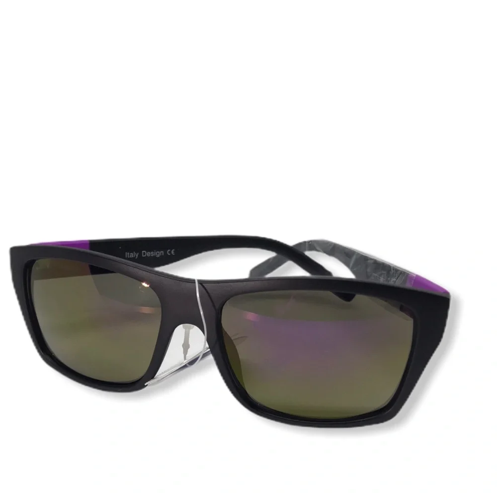 Black and Purple Mirrored Sunglasses Retro Unisex Deadstock Streetwear Stylish
